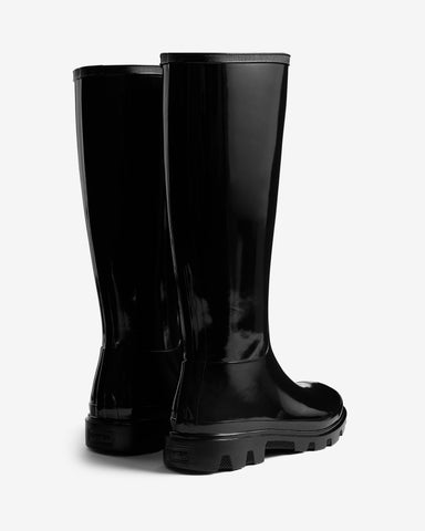Unisex Black Downpour Tall Gloss Wellington Boot