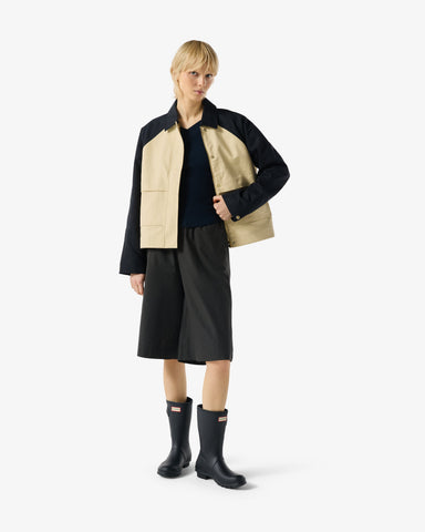 Women's Beige Recrafted Cropped Jacket