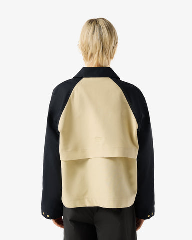 Women's Beige Recrafted Cropped Jacket