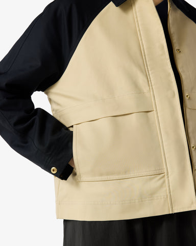 Women's Beige Recrafted Cropped Jacket