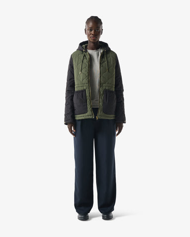 Women's Green Recrafted Quilted Jacket