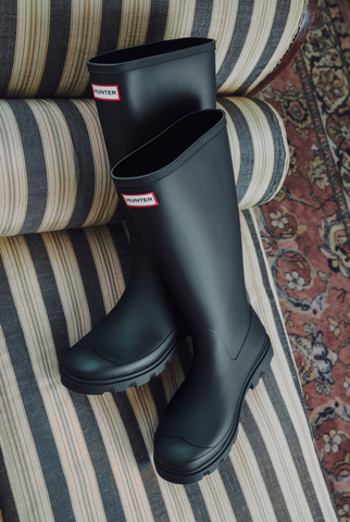 Unisex Black Downpour Tall Wellington Boot