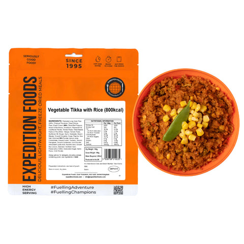 Expedition Foods Vegetable Tikka with Rice | Freeze-Dried Meal