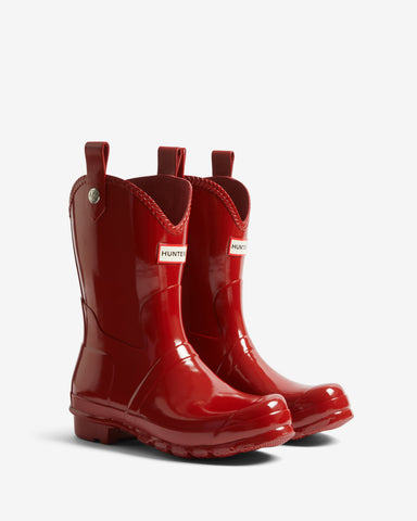 Women's Military Red Original Cowboy Gloss Wellington Boot