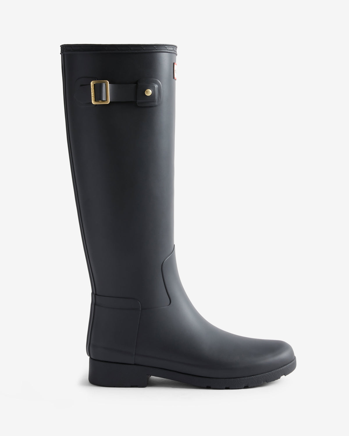 Women's Black Refined Gold Trim Tall Wellington Boot