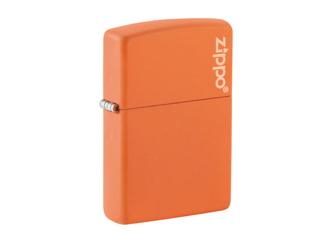 Zippo Classic Orange Matte Lighter with Zippo Logo