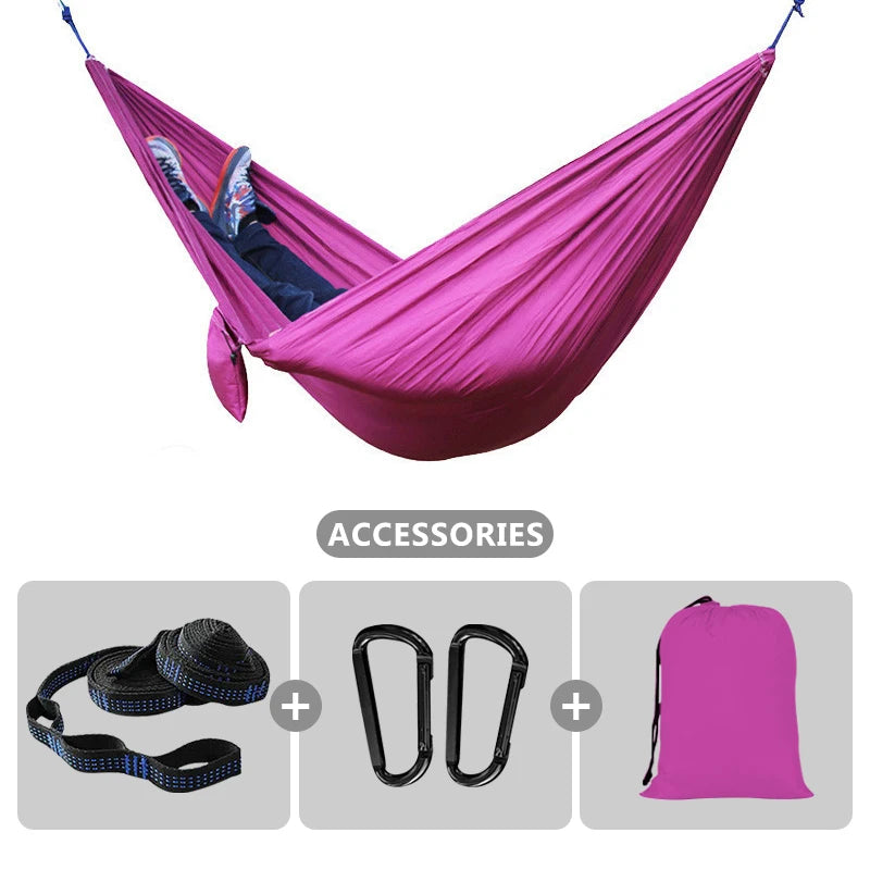 Camping Hammock 260X140Cm Double Portable Hammock with 2 Tree Straps Lightweight Hammocks for Travel Beach Backyard Patio Hiking