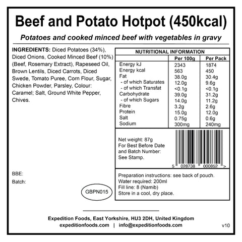 Expedition Foods Beef and Potato Hotpot | Freeze-Dried Meal