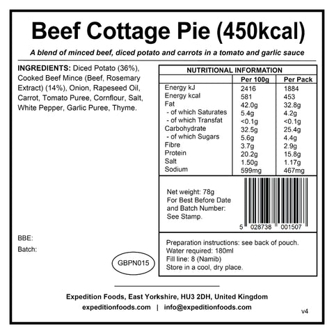 Expedition Foods Beef Cottage Pie | Freeze-Dried Meal