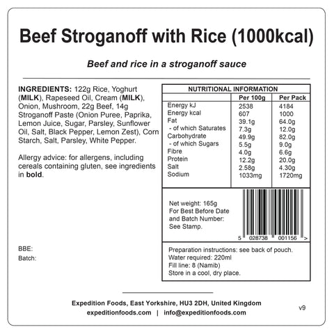 Expedition Foods Beef Stroganoff with Rice | Freeze-Dried Meal