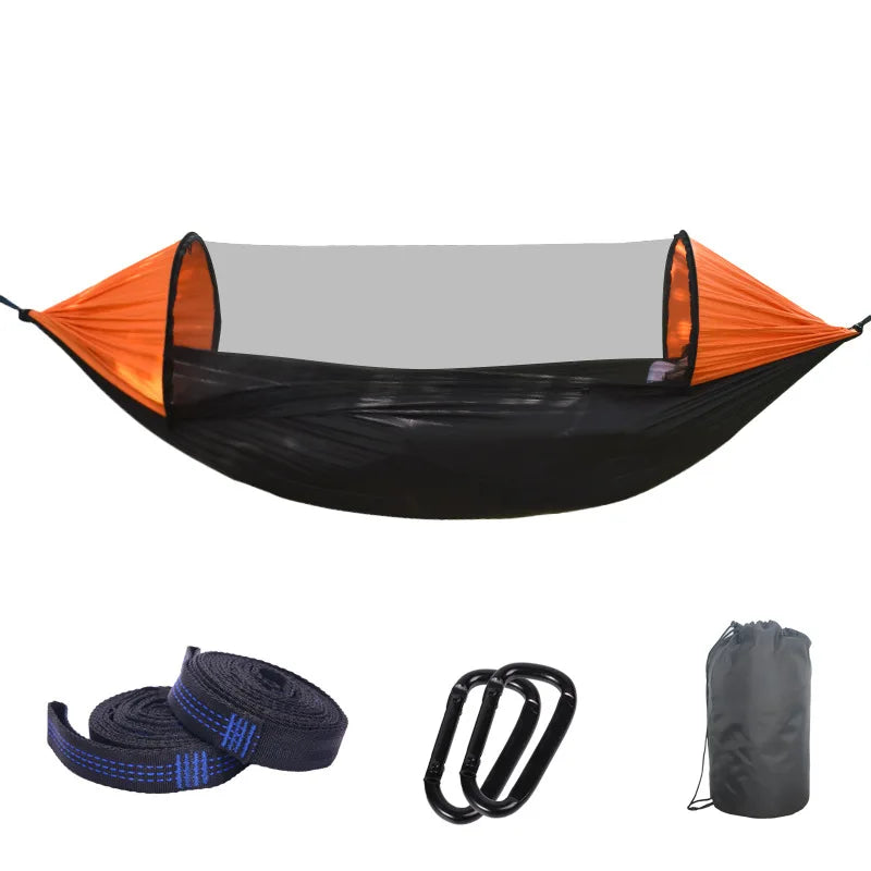 Ultralight Outdoor Hammock with anti Mosquito Net Detachable Hiking Travel Camping 1-2 Person Tent Backyard Hammock