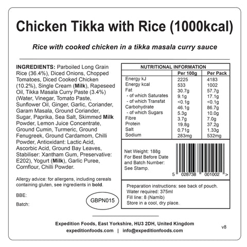 Expedition Foods Chicken Tikka with Rice | Freeze-Dried Meal