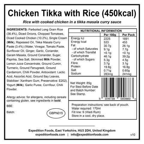 Expedition Foods Chicken Tikka with Rice | Freeze-Dried Meal