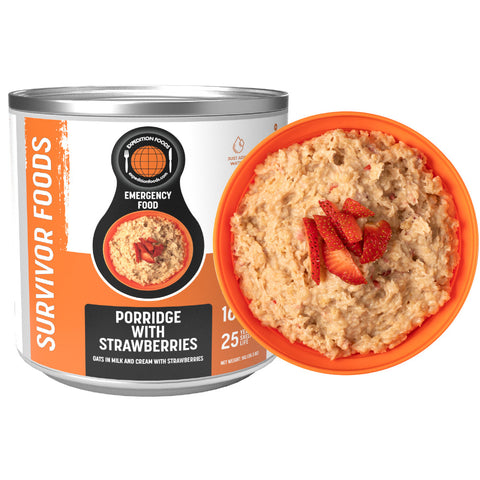 Expedition Foods Porridge with Strawberries (Survivor Foods Range) | Freeze-Dried Emergency Supplies