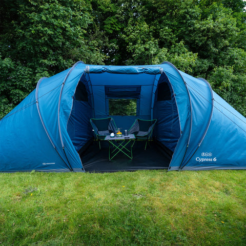 Cypress 6 Person Camping Tent with 2 Bedrooms, Porch & Living Area