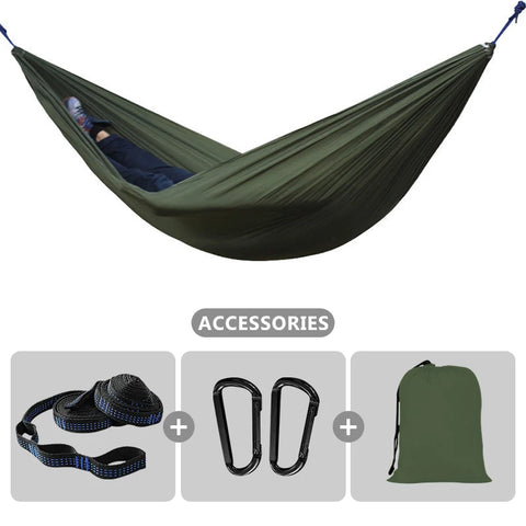 Camping Hammock 260X140Cm Double Portable Hammock with 2 Tree Straps Lightweight Hammocks for Travel Beach Backyard Patio Hiking