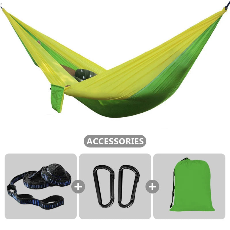 Camping Hammock 260X140Cm Double Portable Hammock with 2 Tree Straps Lightweight Hammocks for Travel Beach Backyard Patio Hiking