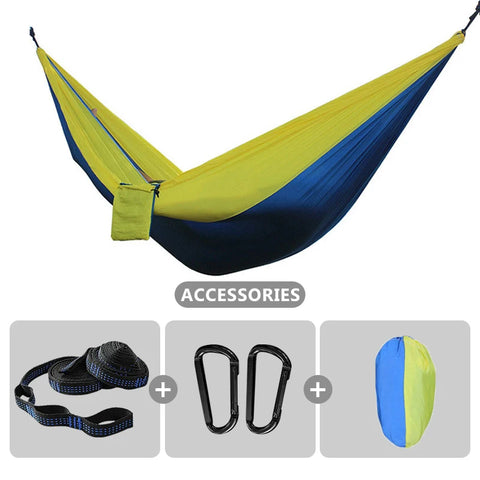 Camping Hammock 260X140Cm Double Portable Hammock with 2 Tree Straps Lightweight Hammocks for Travel Beach Backyard Patio Hiking