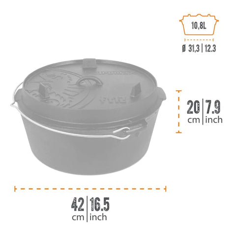 Petromax 10.8L Cast Iron Dutch Oven - Wylies Outdoor World