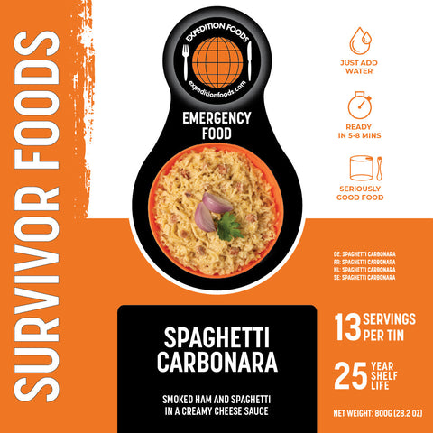 Expedition Foods Spaghetti Carbonara (Survivor Foods Range) | Freeze-Dried Emergency Supplies