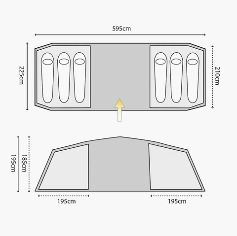 Highlander Cypress 6 Man Tent - Wylies Outdoor World