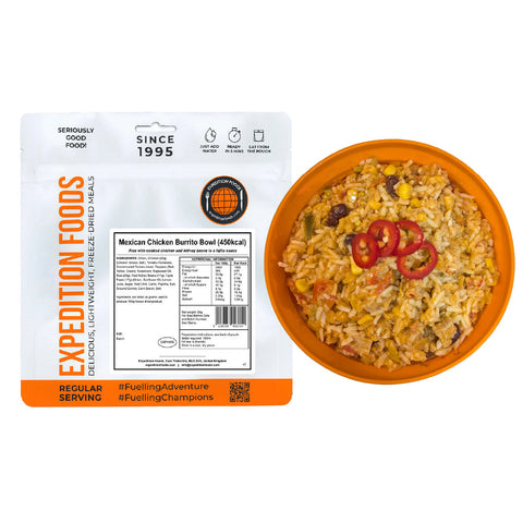 Expedition Foods Mexican Chicken Burrito Bowl | Freeze-Dried Meal