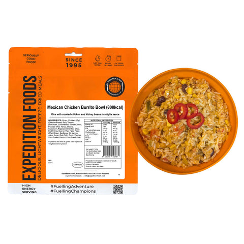 Expedition Foods Mexican Chicken Burrito Bowl | Freeze-Dried Meal