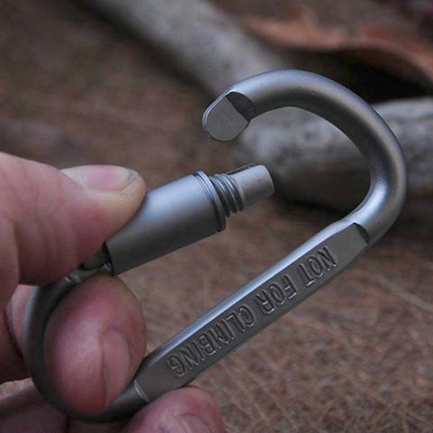 Set of 6 Locking Lightweight Aluminium D-Ring Carabiners