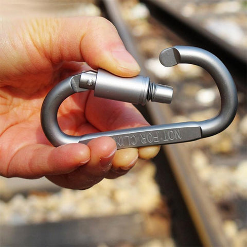 Set of 6 Locking Lightweight Aluminium D-Ring Carabiners