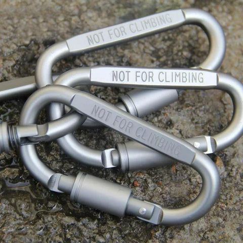Set of 6 Locking Lightweight Aluminium D-Ring Carabiners