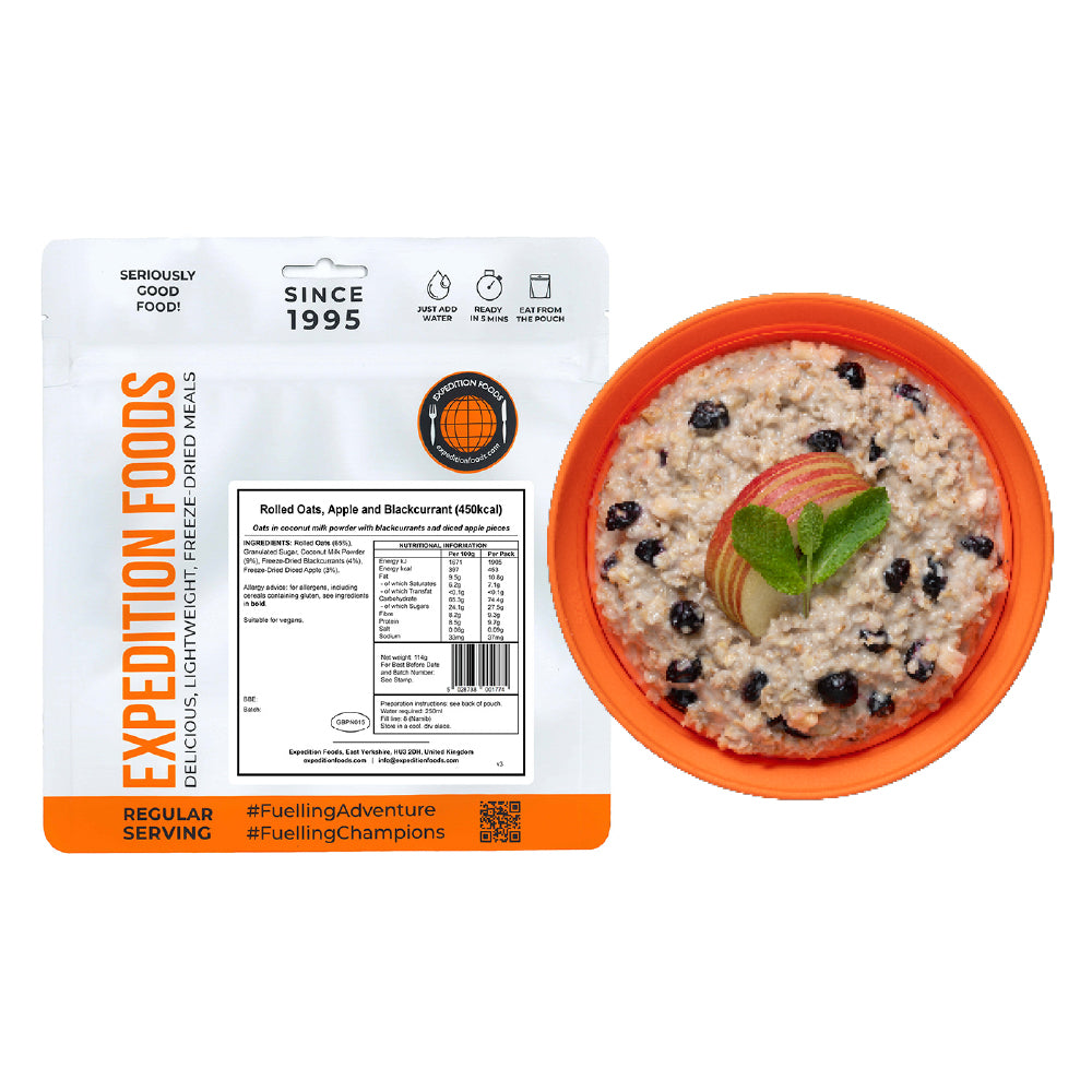 Expedition Foods Rolled Oats, Apple and Blackcurrant | Freeze-Dried Meal