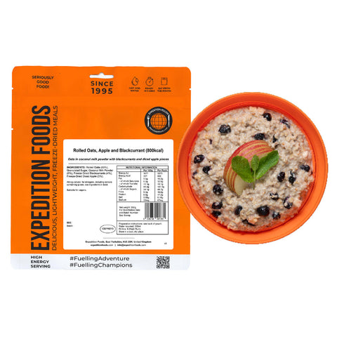 Expedition Foods Rolled Oats, Apple and Blackcurrant | Freeze-Dried Meal