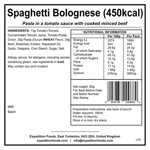 Expedition Foods Spaghetti Bolognese | Freeze-Dried Meal