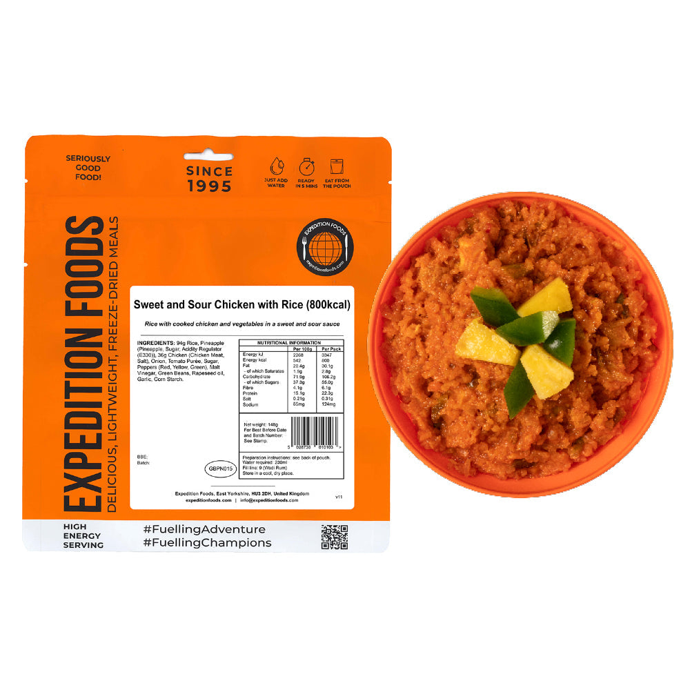 Expedition Foods Sweet and Sour Chicken with Rice | Freeze-Dried Meal