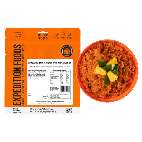 Expedition Foods Sweet and Sour Chicken with Rice | Freeze-Dried Meal