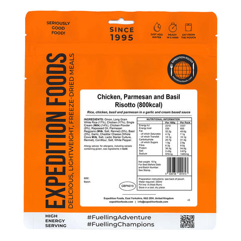 Expedition Foods Chicken, Parmesan and Basil Risotto | Freeze-Dried Meal