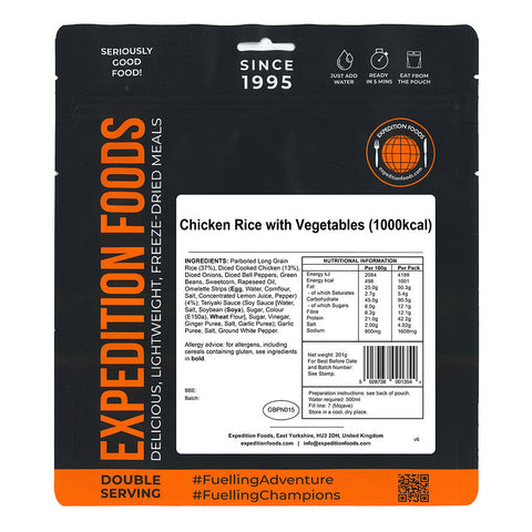 Expedition Foods Chicken Rice with Vegetables | Freeze-Dried Meal