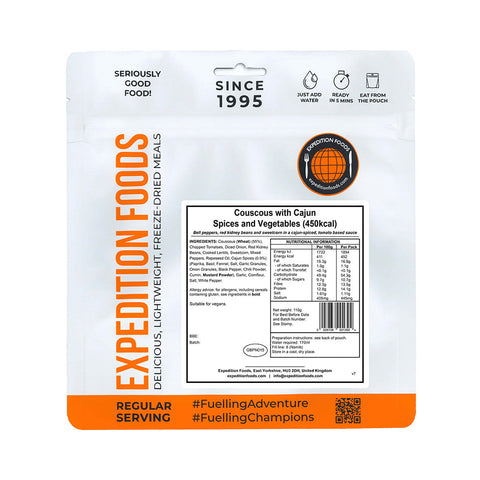 Expedition Foods Couscous with Cajun Spices and Vegetables | Freeze-Dried Meal