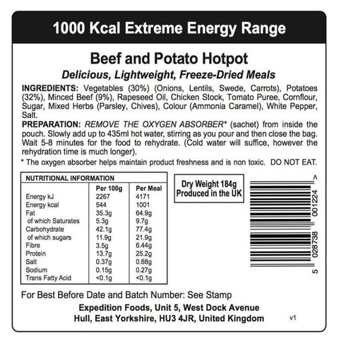 Expedition Foods - Beef and Potato Hotpot (High Energy) - Wylies Outdoor World