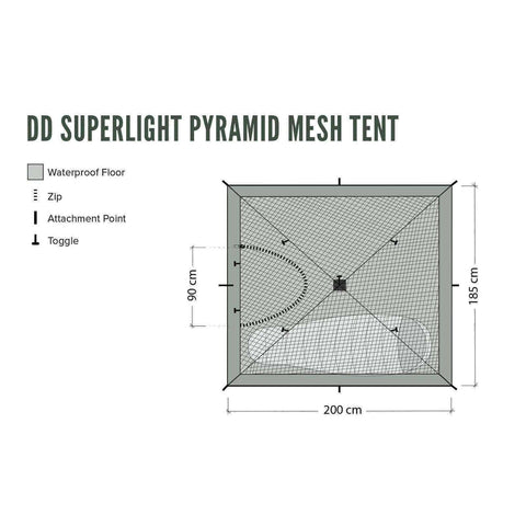 DD Hammocks, DD Superlight Pyramid Mesh Tent, Tents, Wylies Outdoor World,