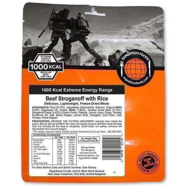 Expedition Foods, Expedition Foods - Beef Stroganoff with Rice (Extreme Energy), Freeze Dried Meals, Wylies Outdoor World,