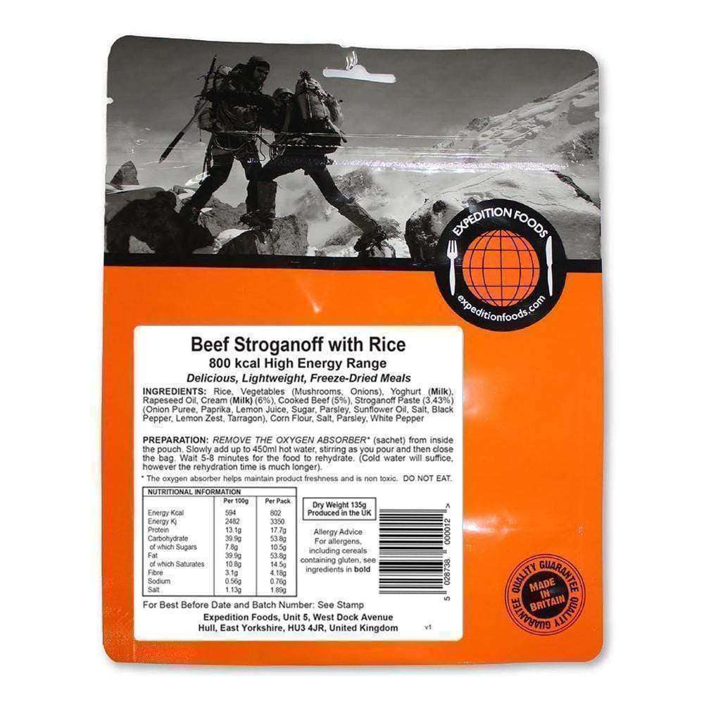 Expedition Foods, Expedition Foods - Beef Stroganoff with Rice (High Energy), Freeze Dried Meals, Wylies Outdoor World,