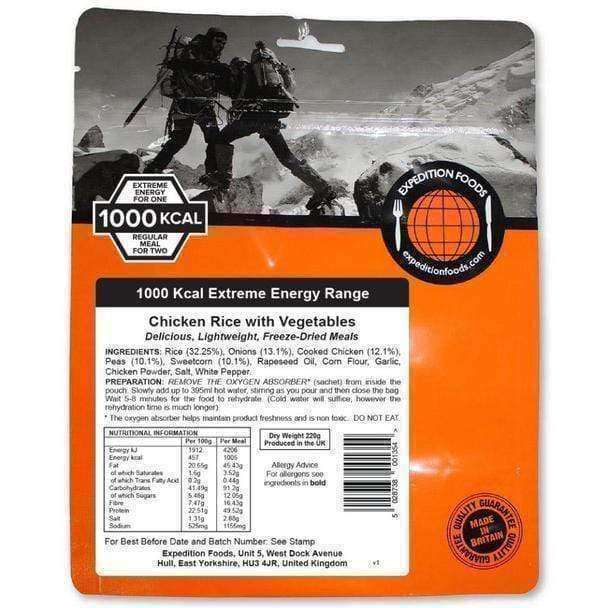 Expedition Foods, Expedition Foods - Chicken Rice with Vegetables (Extreme Energy), Freeze Dried Meals, Wylies Outdoor World,