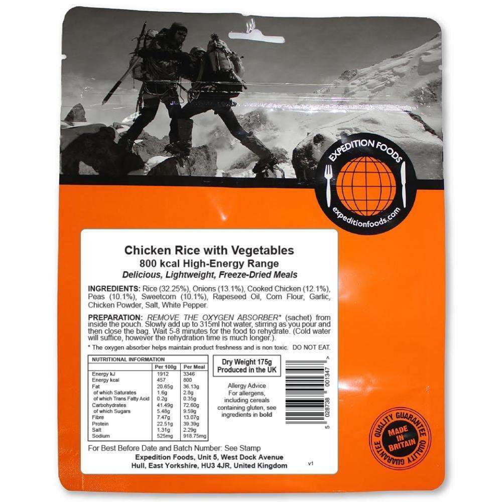 Expedition Foods, Expedition Foods - Chicken Rice with Vegetables (High Energy), Freeze Dried Meals, Wylies Outdoor World,