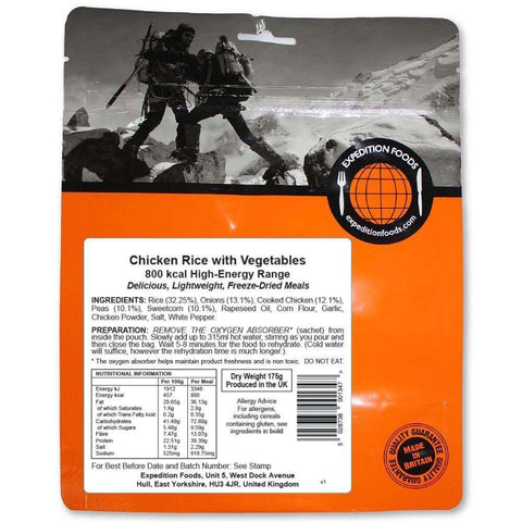 Expedition Foods - Chicken Rice with Vegetables (High Energy) - Wylies Outdoor World