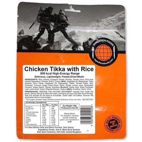 Expedition Foods, Expedition Foods - Chicken Tikka with Rice (High Energy), Freeze Dried Meals, Wylies Outdoor World,