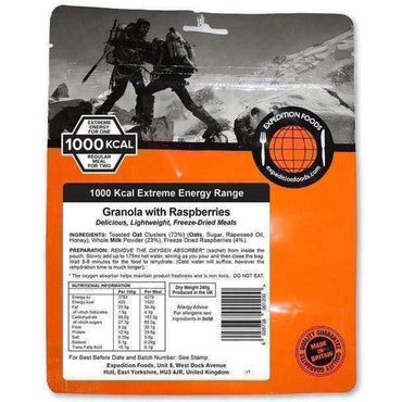 Expedition Foods, Expedition Foods - Granola with Raspberries (Extreme Energy), Freeze Dried Meals, Wylies Outdoor World,