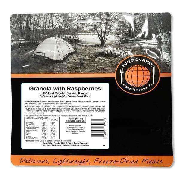 Expedition Foods, Expedition Foods - Granola with Raspberries (Regular Serving), Freeze Dried Meals, Wylies Outdoor World,
