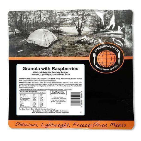 Expedition Foods - Granola with Raspberries (Regular Serving) - Wylies Outdoor World