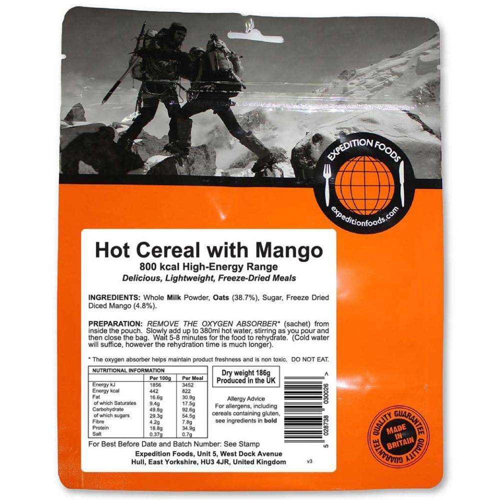 Expedition Foods, Expedition Foods - Hot Cereal with Mango (High Energy), Freeze Dried Meals, Wylies Outdoor World,